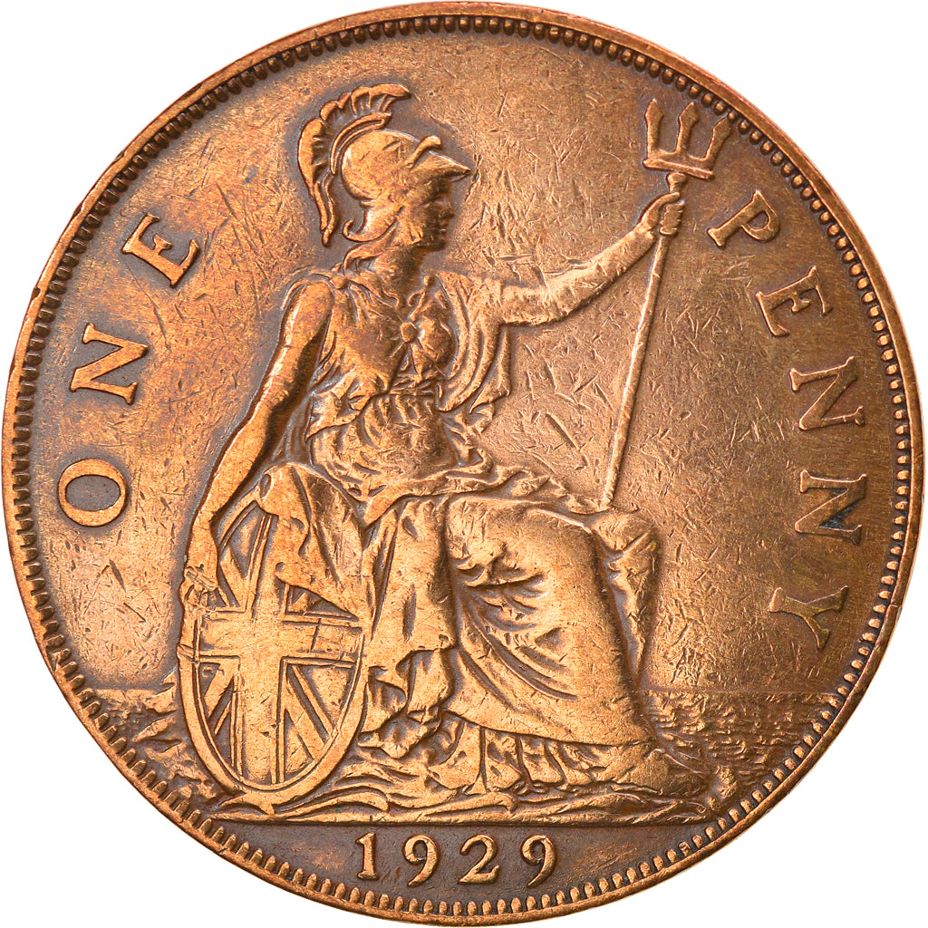 Coin, Great Britain, George V, Penny, 1929, VF(20-25), Bronze, KM:838