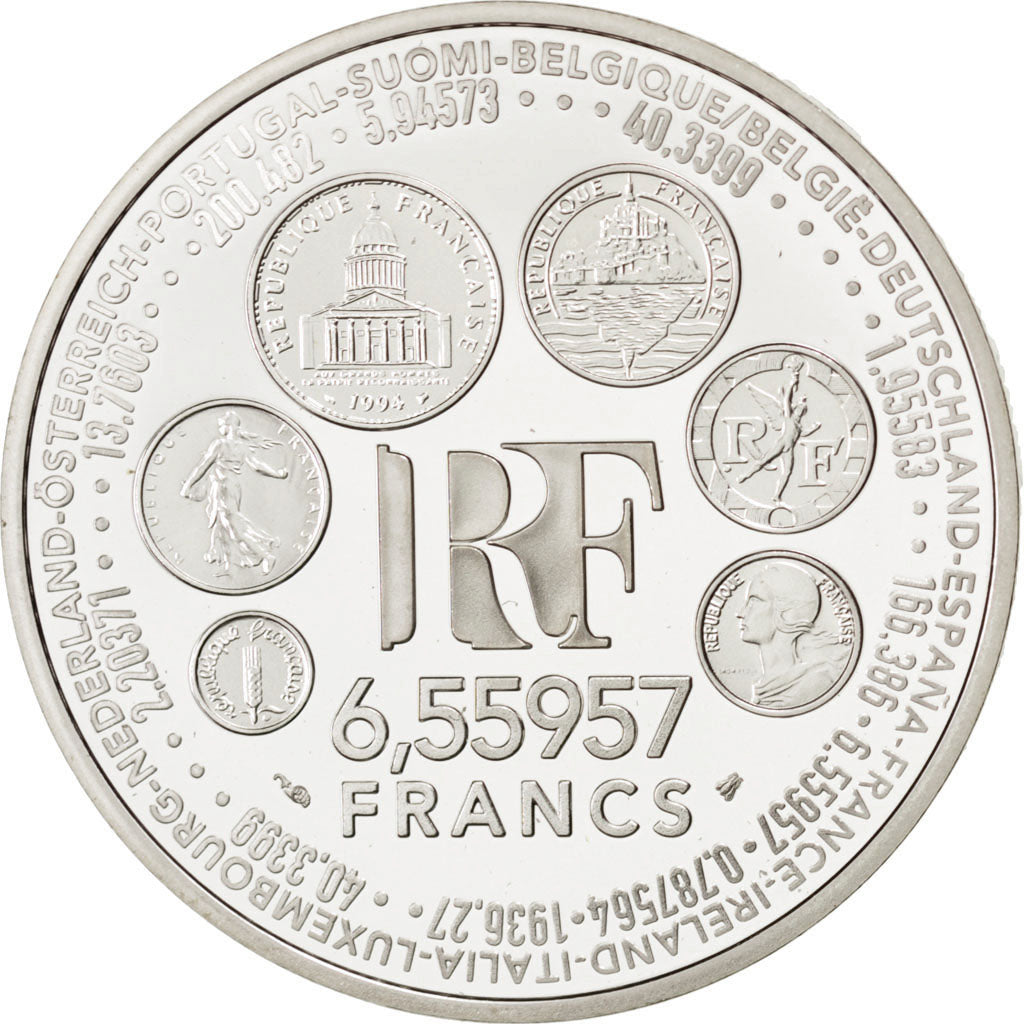 FRANCE, 6,55957 Francs, 1999, KM #1255, MS(63), Silver, 22.20