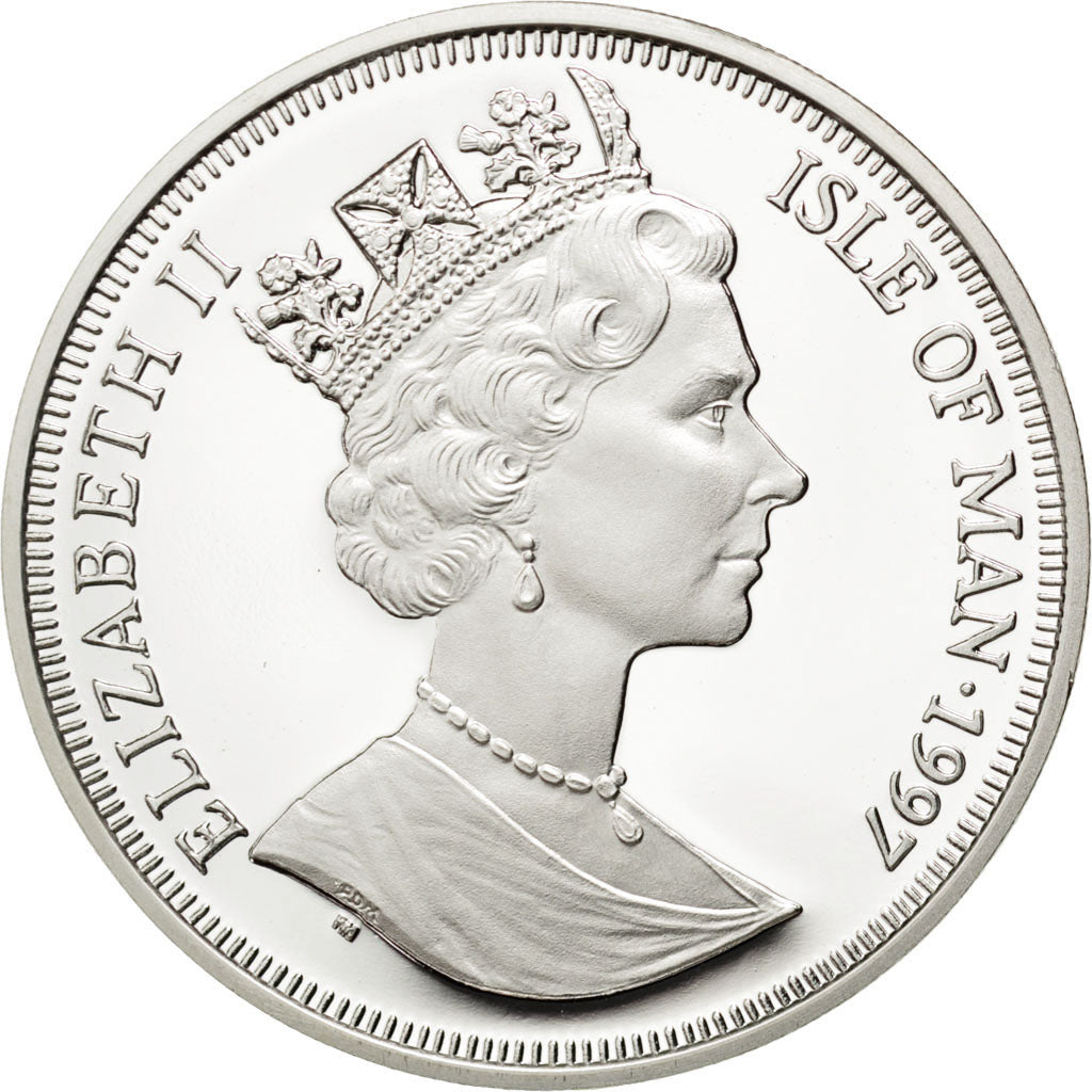 ISLE OF MAN, Crown, 1997, Pobjoy Mint, KM #774a, MS(63), Silver, 38.5, 31.28
