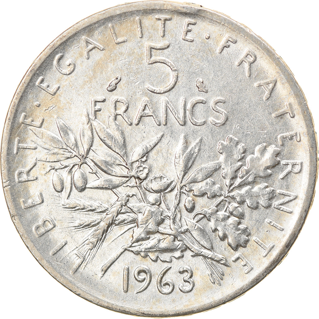 Coin, France, Semeuse, 5 Francs, 1963, Paris, EF(40-45), Silver, KM:926