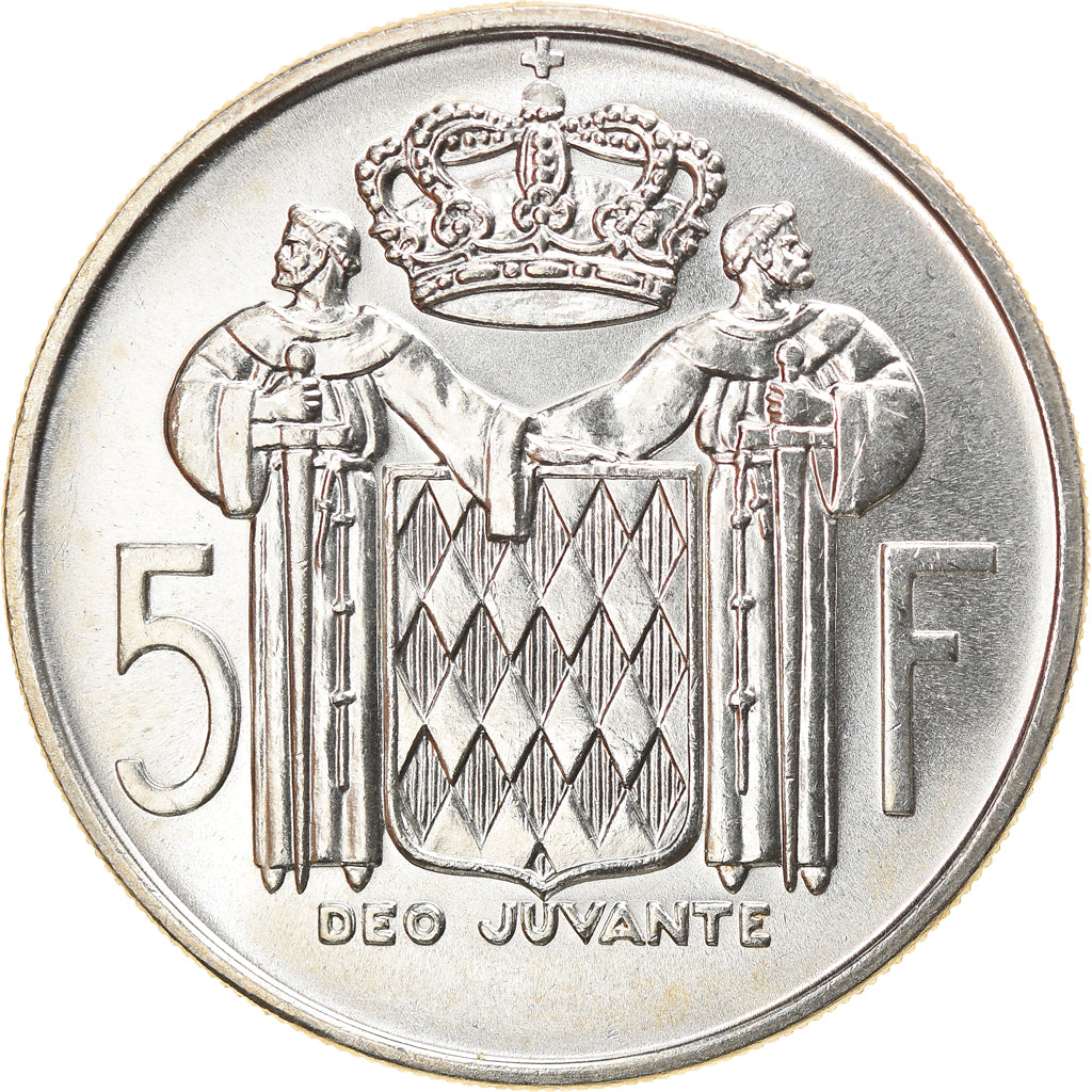 Coin, Monaco, Rainier III, 5 Francs, 1966, MS(63), Silver, KM:141, Gadoury:MC