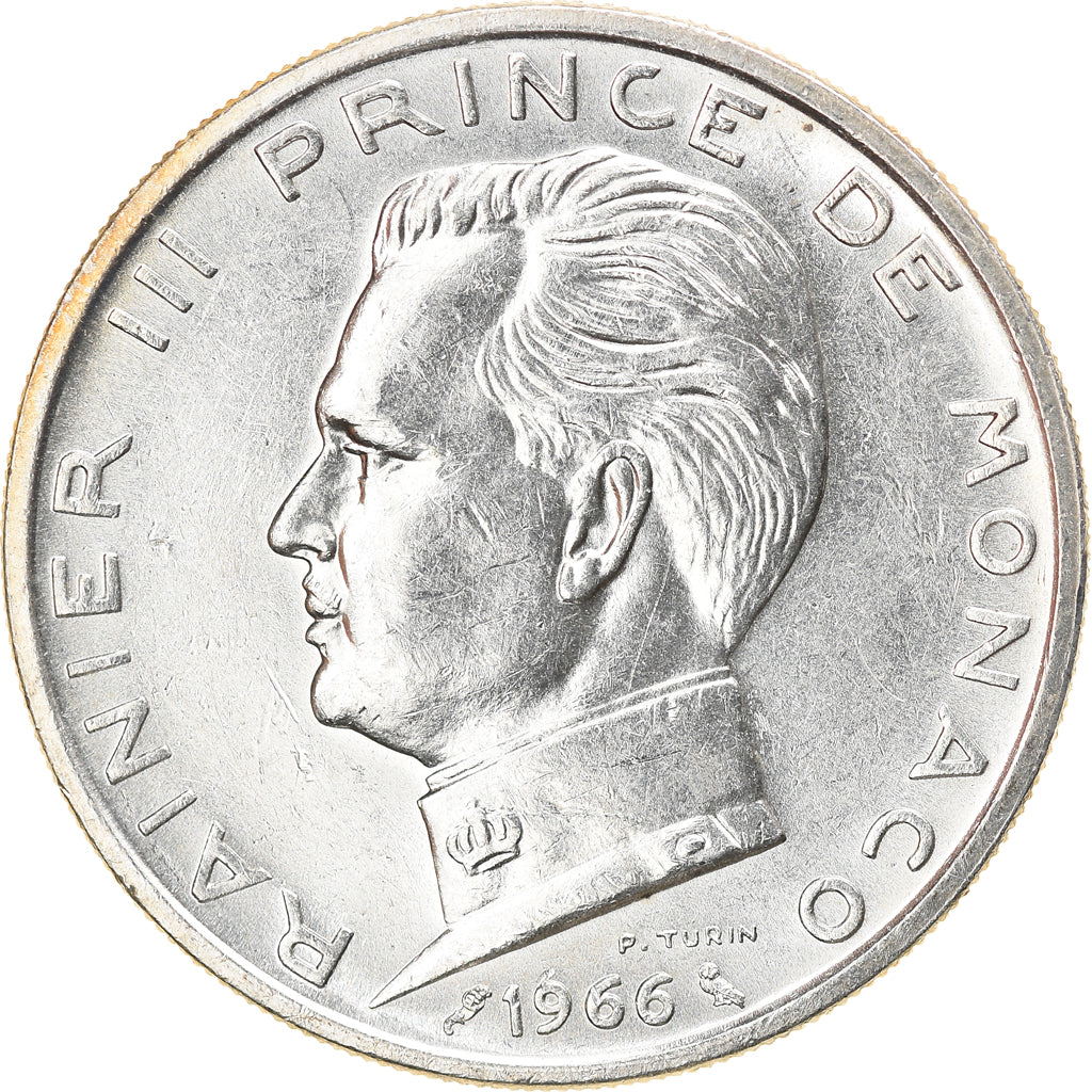 Münze, Monaco, Rainier III, 5 Francs, 1966, VZ, Silber, KM:141, Gadoury:MC 152