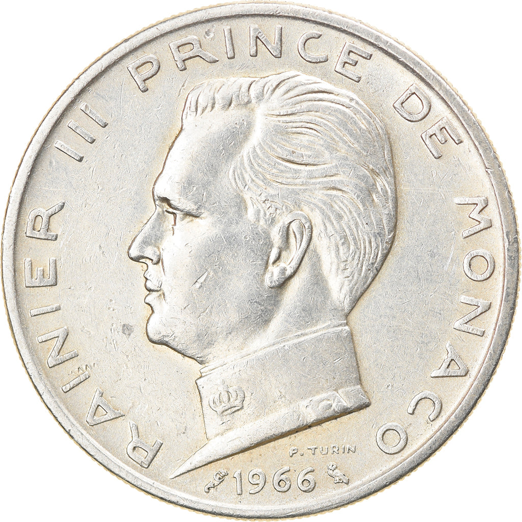 Coin, Monaco, Rainier III, 5 Francs, 1966, EF(40-45), Silver, KM:141, Gadoury:MC