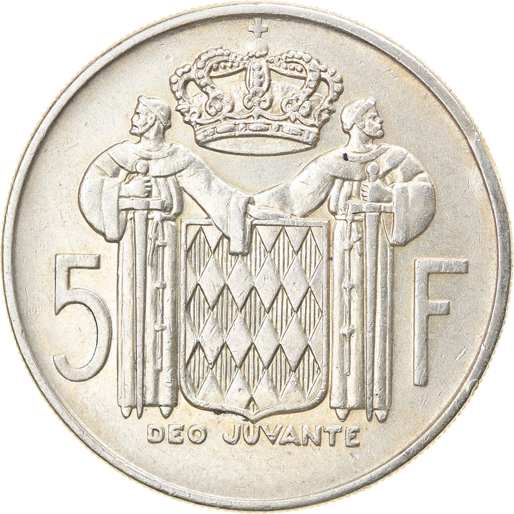 Coin, Monaco, Rainier III, 5 Francs, 1966, EF(40-45), Silver, KM:141, Gadoury:MC