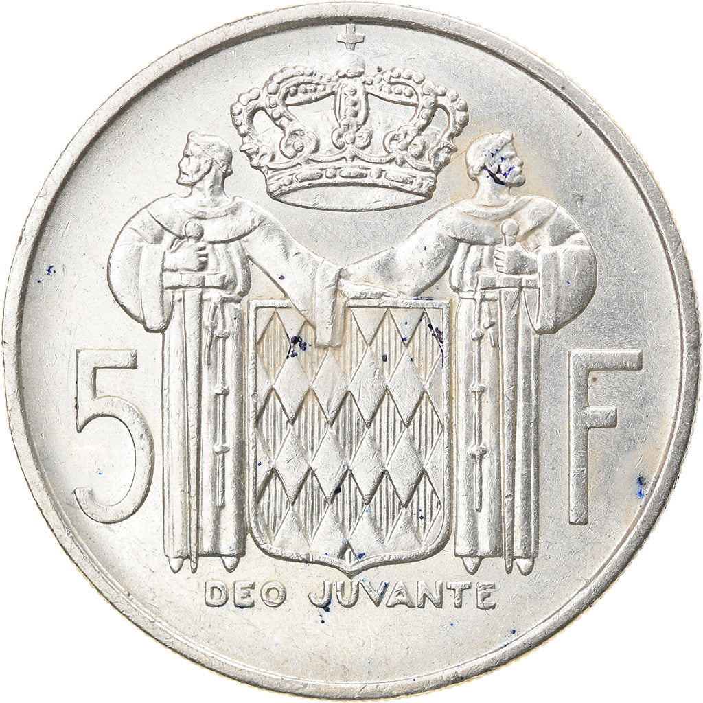 Coin, Monaco, Rainier III, 5 Francs, 1960, AU(50-53), Silver, KM:141, Gadoury:MC