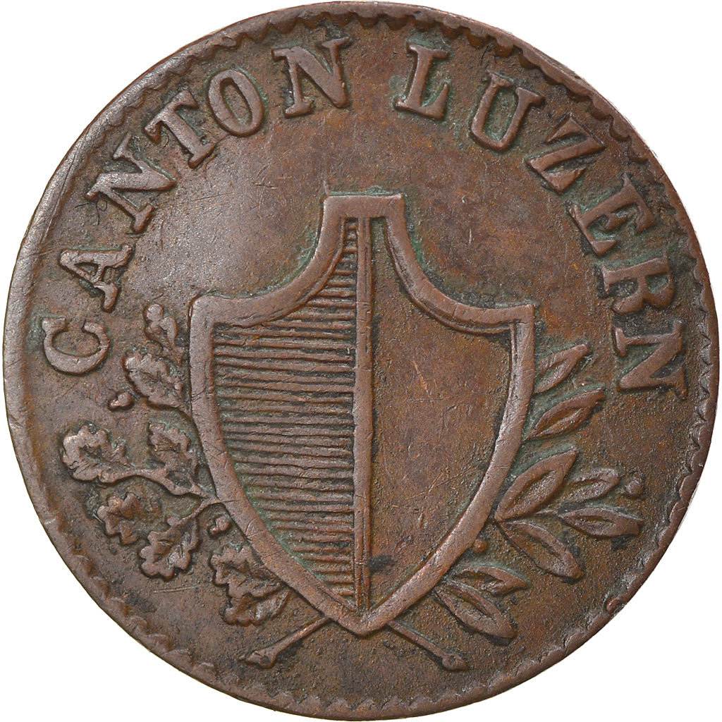 Coin, SWISS CANTONS, Rappen, 1844, CANTON LUZERN, EF(40-45), Copper, KM:119