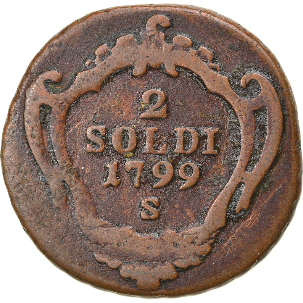 Munten, Italiaanse staten, GORIZIA, Francesco II, 2 Soldi, 1799, Schm, FR