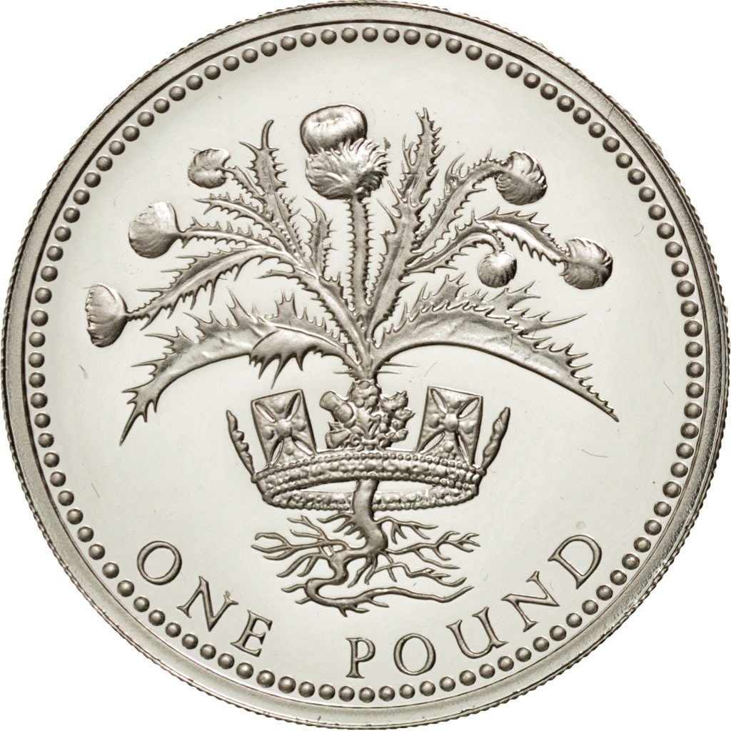 GREAT BRITAIN, Pound, 1989, KM #959a, MS(64), Silver, 22.5, 9.50
