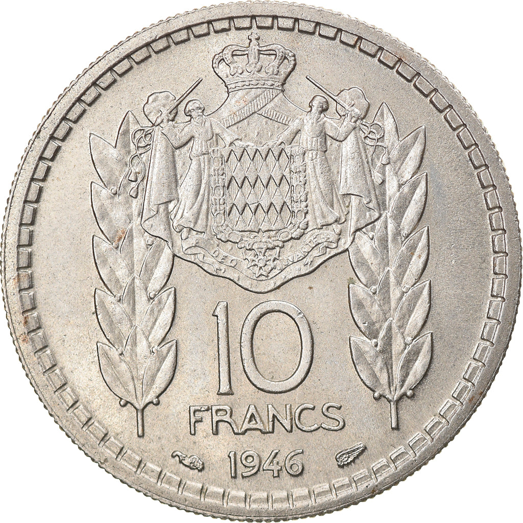 Moneta, Monaco, Louis II, 10 Francs, 1946, MB+, Rame-nichel, KM:123