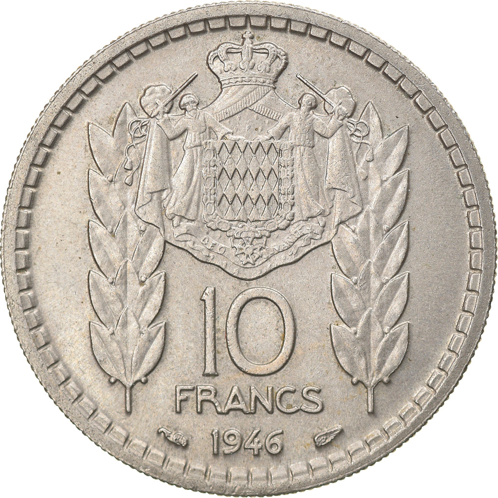 Moneta, Monaco, Louis II, 10 Francs, 1946, MB+, Rame-nichel, KM:123