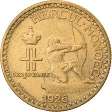 Moneta, Monaco, Louis II, 2 Francs, 1926, Poissy, VF(30-35), Aluminium-Brąz