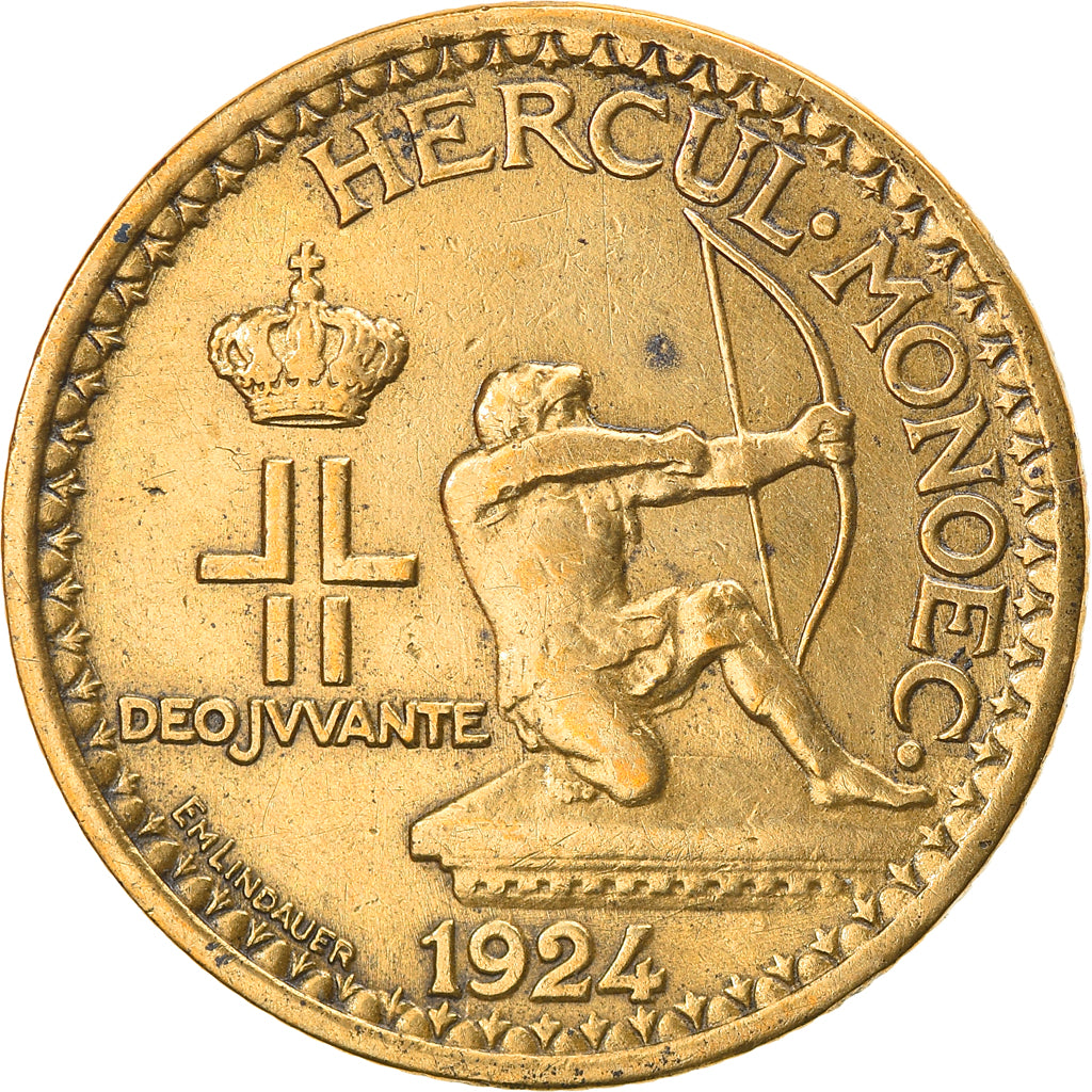 Monnaie, Monaco, Louis II, Franc, 1924, Poissy, TTB, Aluminum-Bronze