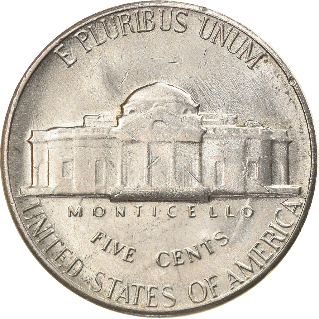 Coin, United States, Jefferson Nickel, 5 Cents, 1966, U.S. Mint, Philadelphia