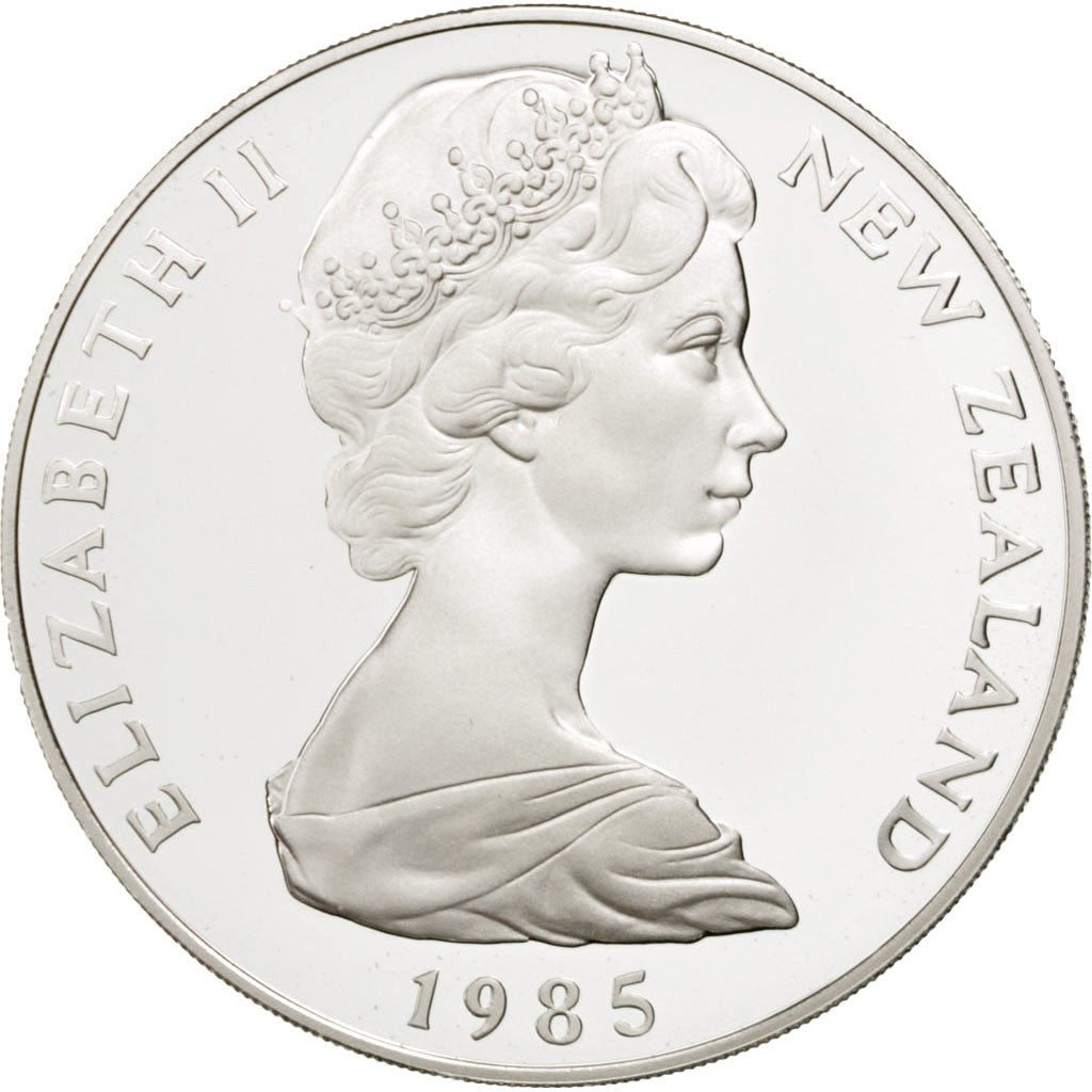 NEW ZEALAND, Dollar, 1985, KM #55a, MS(64), Silver, 38.8, 27.02