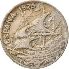 Coin, Spain, 25 Centimos, 1925, Caraba, EF(40-45), Copper-nickel, KM:740