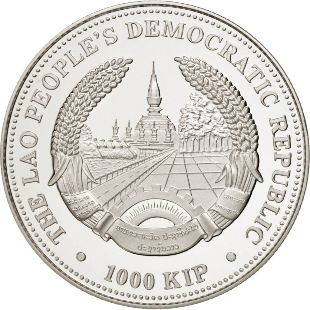 Laos, 1000 Kip, 1996, SPL+, Argento, KM:156