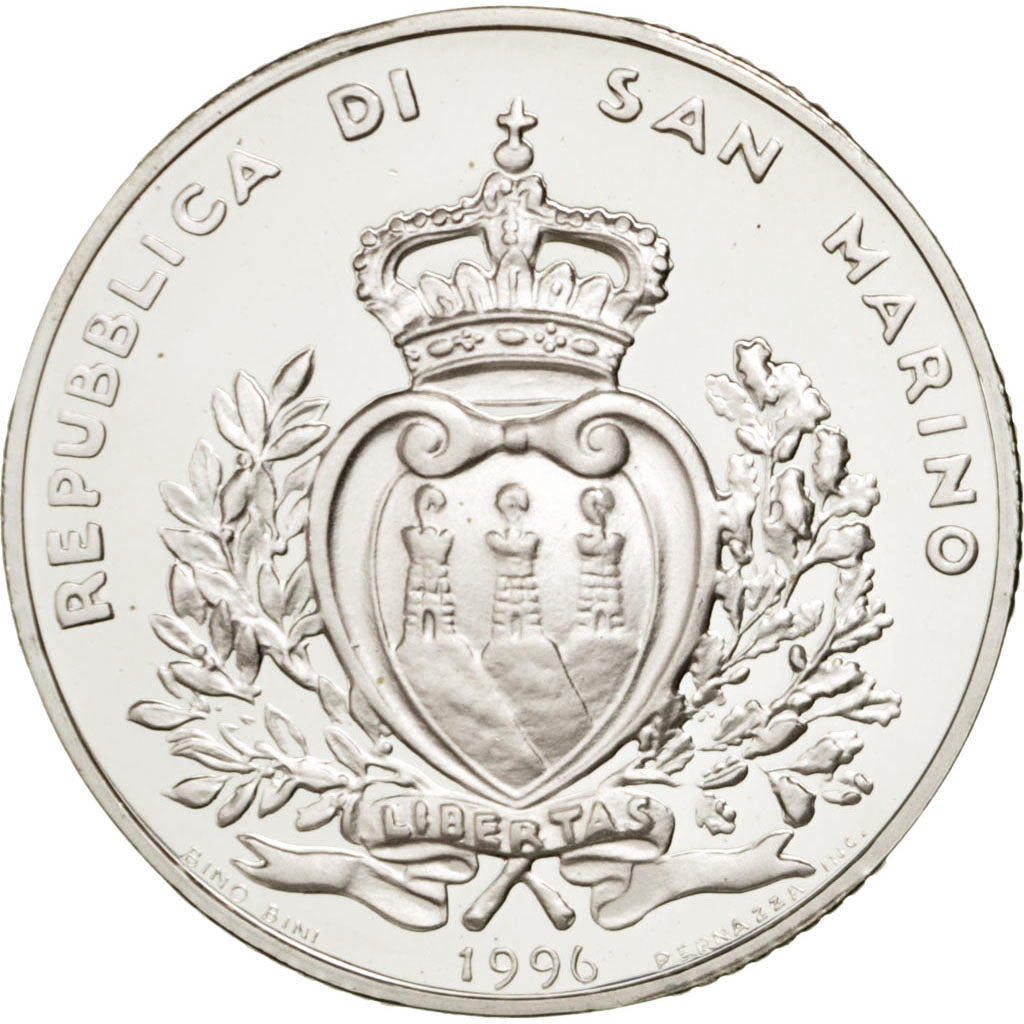 Münze, San Marino, 10000 Lire, 1996, UNZ+, Silber, KM:342