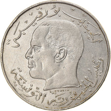 Coin, Tunisia, 1/2 Dinar, 1968, Paris, EF(40-45), Nickel, KM:291