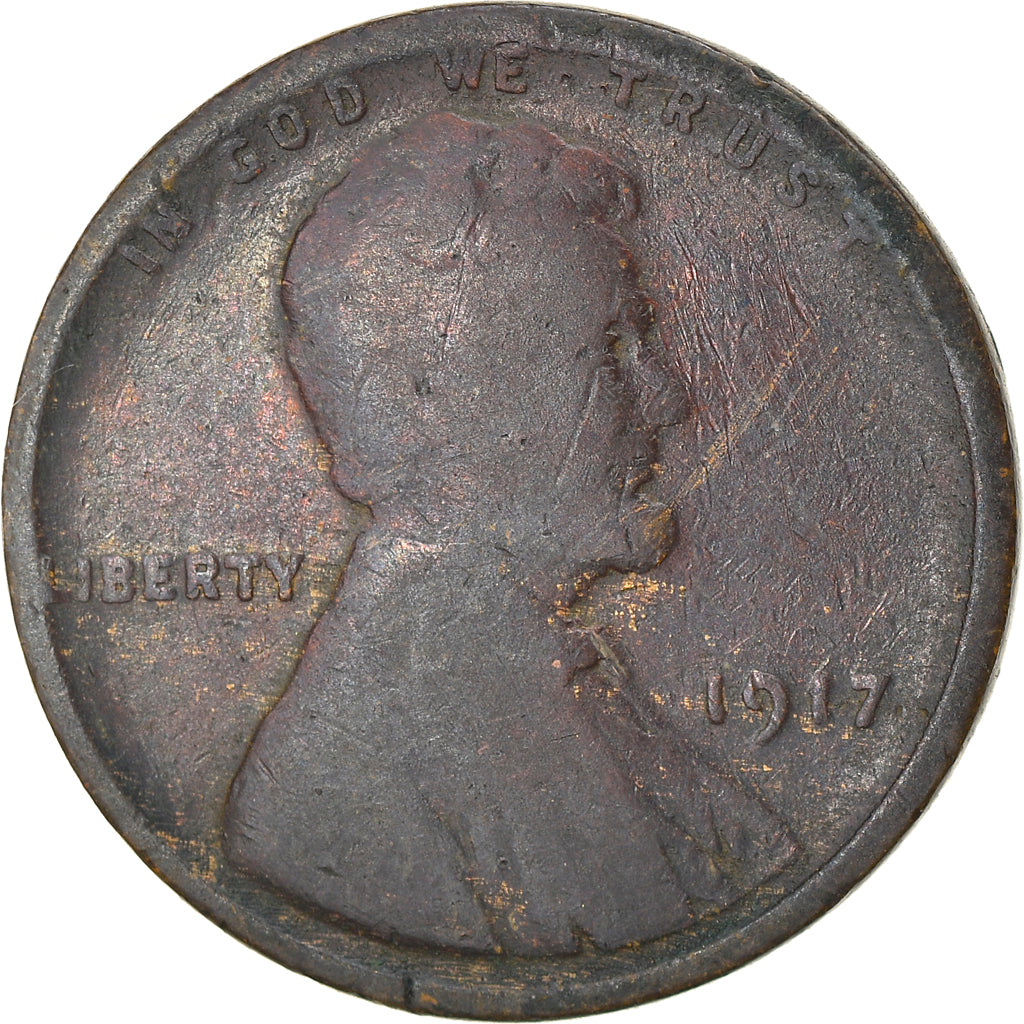 Coin, United States, Lincoln Cent, Cent, 1917, U.S. Mint, Philadelphia