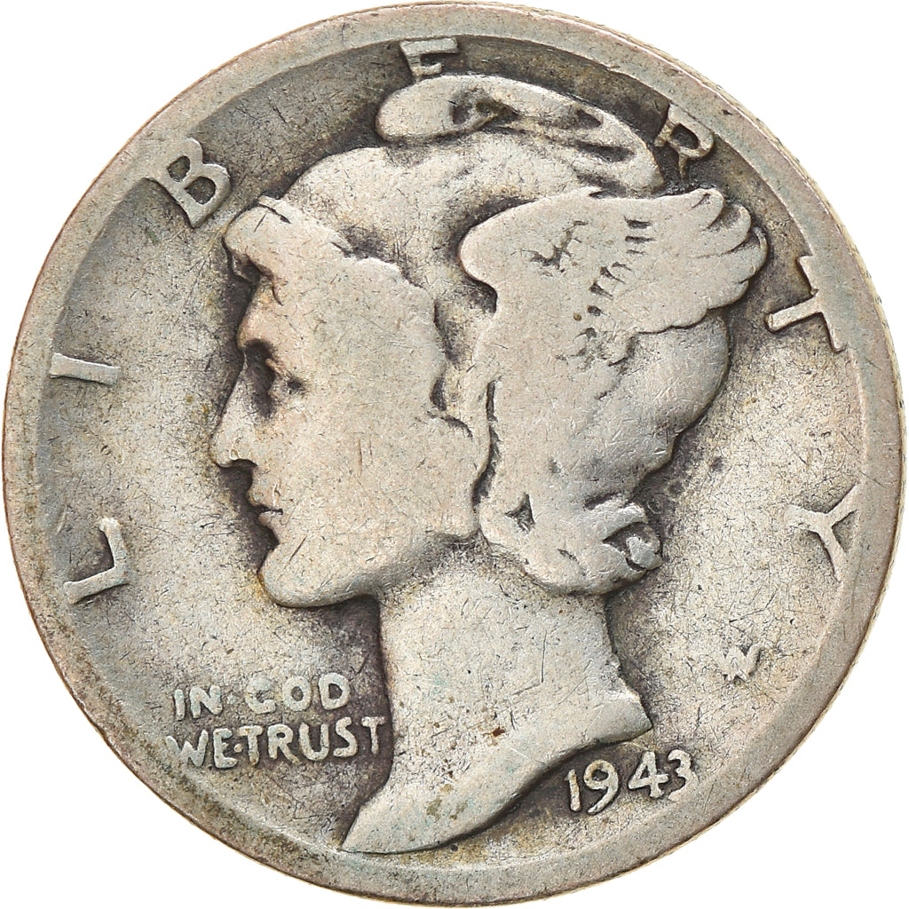 Munten, Verenigde Staten, Mercury Dime, Dime, 1943, U.S. Mint, Denver, FR