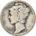 Monnaie, États-Unis, Mercury Dime, Dime, 1943, U.S. Mint, Denver, TB, Argent
