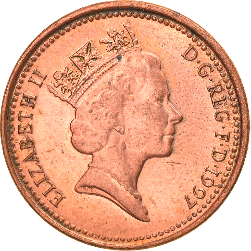 Münze, Großbritannien, Elizabeth II, Penny, 1997, S+, Copper Plated Steel