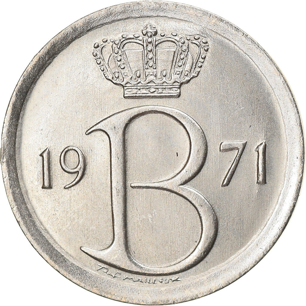 Moeda, Bélgica, 25 Centimes, 1971, Brussels, AU(55-58), Cobre-níquel, KM:153.2