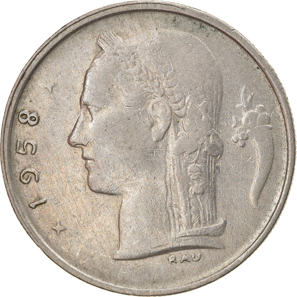 Coin, Belgium, 5 Francs, 5 Frank, 1958, VF(30-35), Copper-nickel, KM:134.1