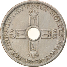 Moneta, Norvegia, Haakon VII, Krone, 1939, BB, Rame-nichel, KM:385
