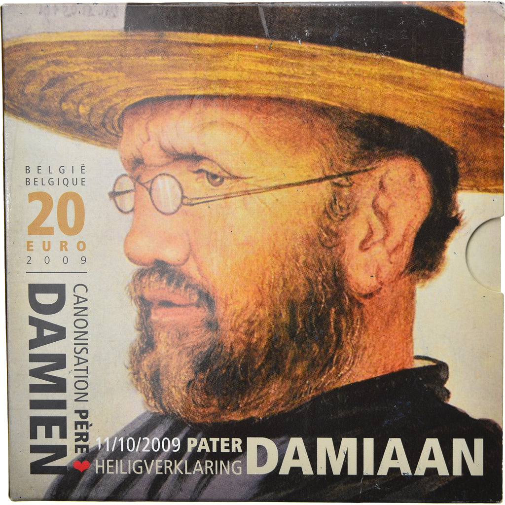 Belgium, 20 Euro, Father Damian DeVeuster KM 287, 2009, BE, MS(65-70), Silver