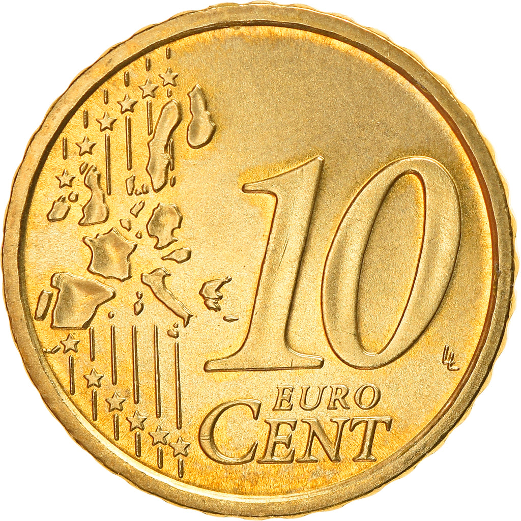 San Marino, 10 Euro Cent, 2007, Rome, EF(40-45), Brass, KM:443