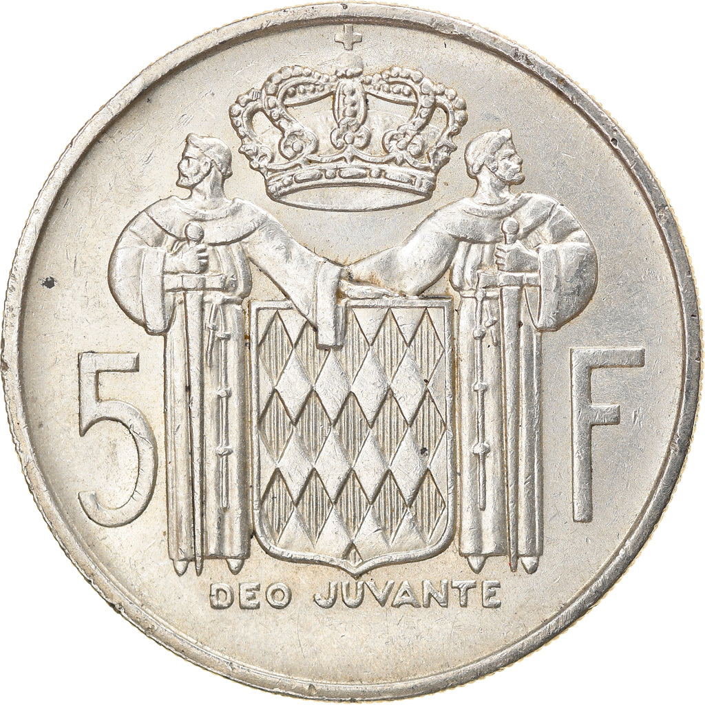 Coin, Monaco, Rainier III, 5 Francs, 1960, AU(50-53), Silver, KM:141, Gadoury:MC