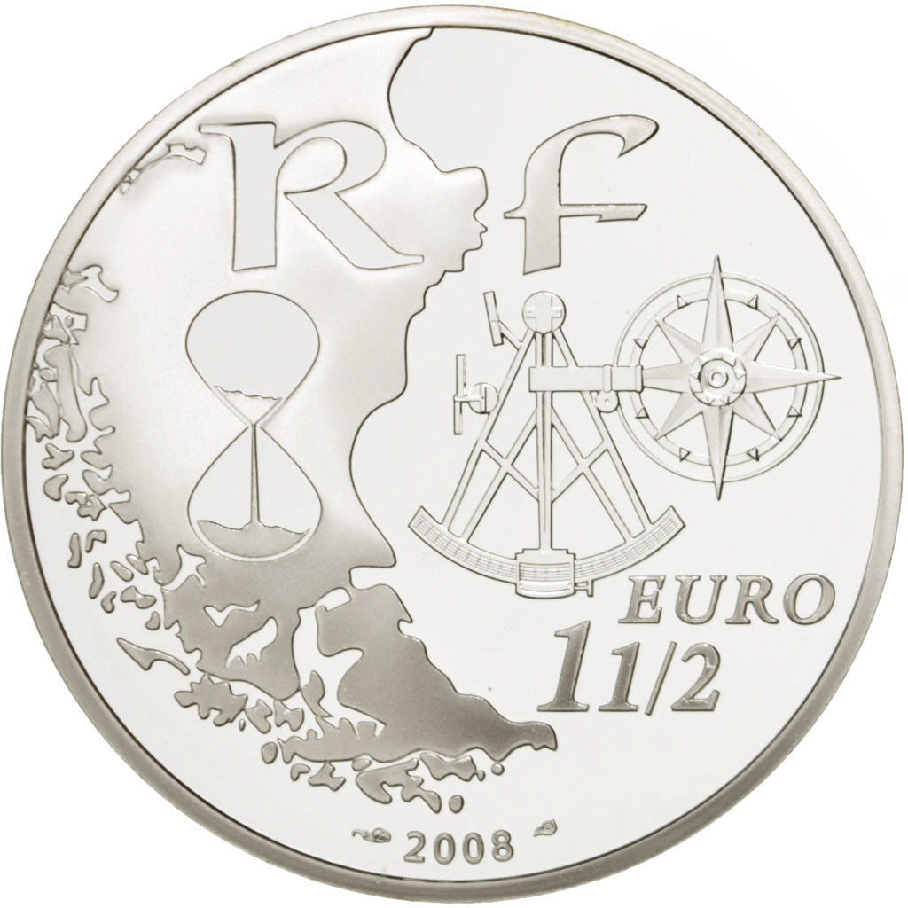 Coin, France, 1-1/2 Euro, 2008, MS(64), Silver, KM:1558