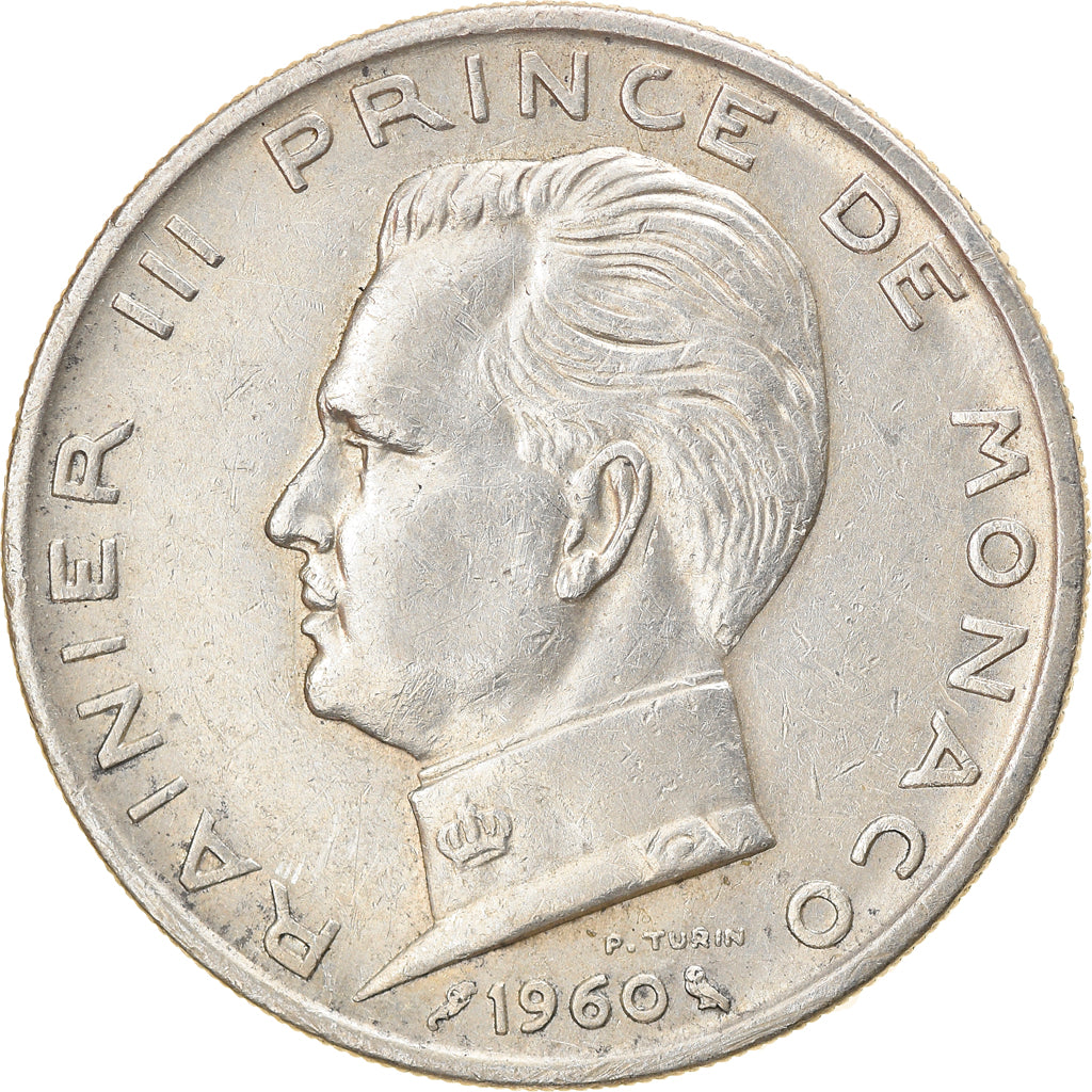 Moneta, Monaco, Rainier III, 5 Francs, 1960, BB+, Argento, KM:141, Gadoury:MC