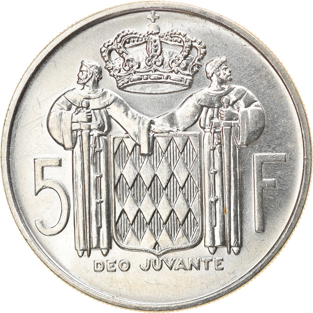 Coin, Monaco, Rainier III, 5 Francs, 1966, MS(63), Silver, KM:141