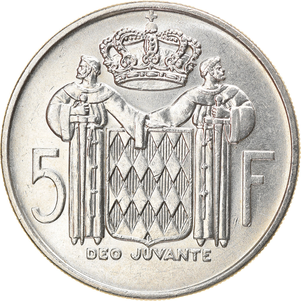 Coin, Monaco, Rainier III, 5 Francs, 1966, AU(50-53), Silver, KM:141