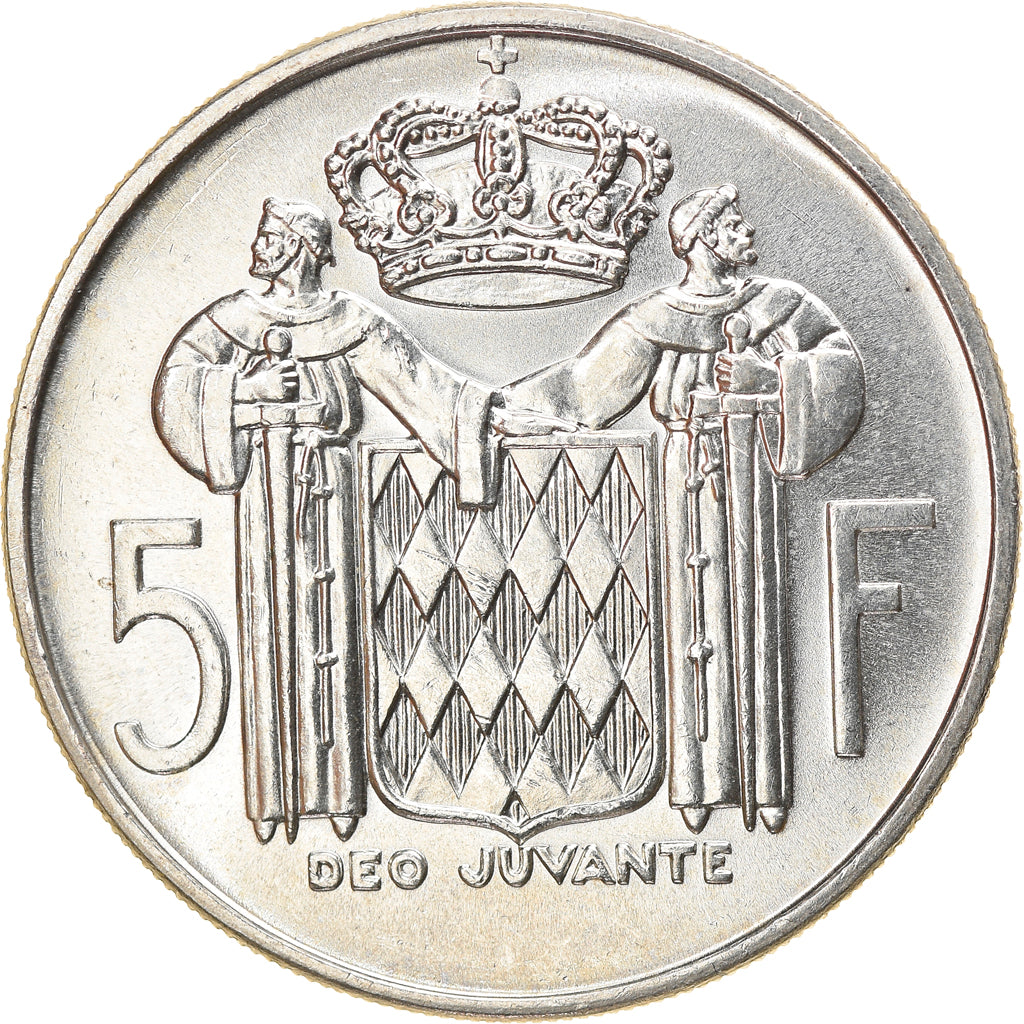 Coin, Monaco, Rainier III, 5 Francs, 1966, AU(55-58), Silver, KM:141
