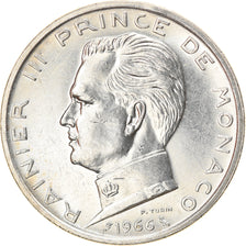Moneda, Mónaco, Rainier III, 5 Francs, 1966, MBC+, Plata, KM:141