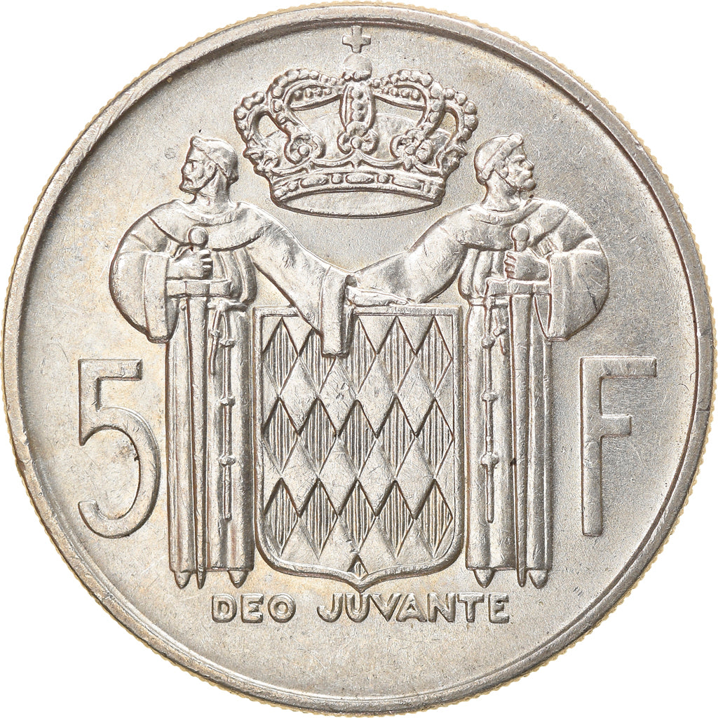 Coin, Monaco, Rainier III, 5 Francs, 1966, EF(40-45), Silver, KM:141
