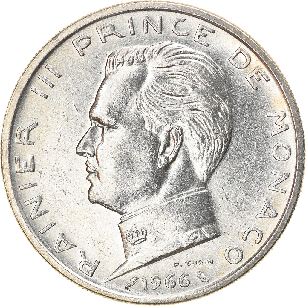 Münze, Monaco, Rainier III, 5 Francs, 1966, SS+, Silber, KM:141