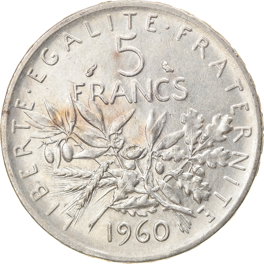 Coin, France, Semeuse, 5 Francs, 1960, Paris, AU(50-53), Silver, KM:926