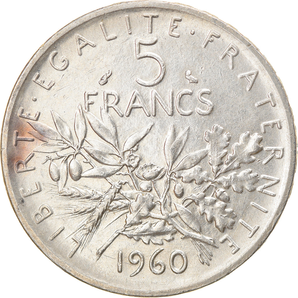 Coin, France, Semeuse, 5 Francs, 1960, Paris, AU(50-53), Silver, KM:926