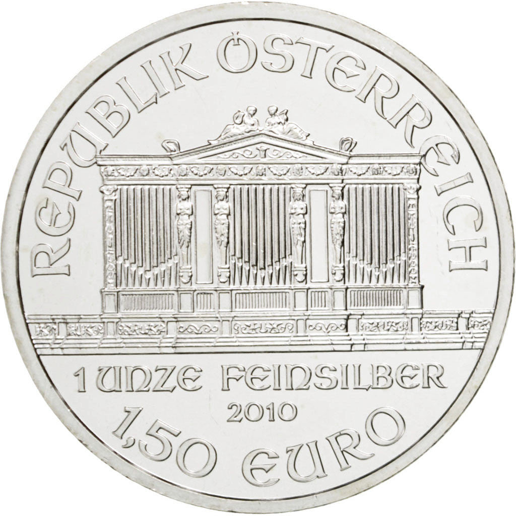 AUSTRIA, 1-1/2 Euro, 2010, Vienna, KM #3159, MS(64), Silver, 37, 31.10