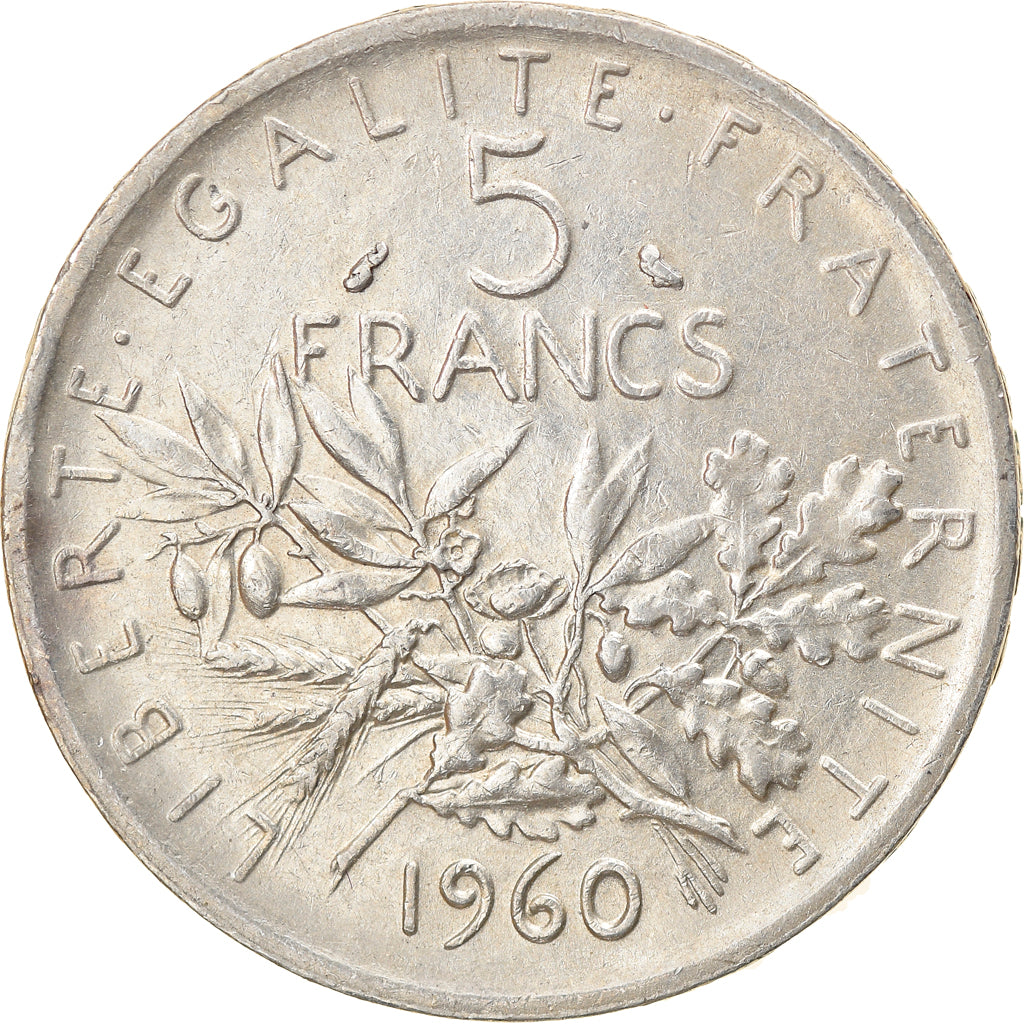 Coin, France, Semeuse, 5 Francs, 1960, Paris, AU(50-53), Silver, KM:926
