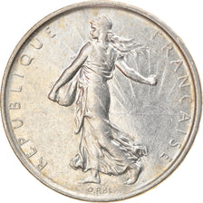 Moneda, Francia, Semeuse, 5 Francs, 1963, Paris, MBC+, Plata, KM:926