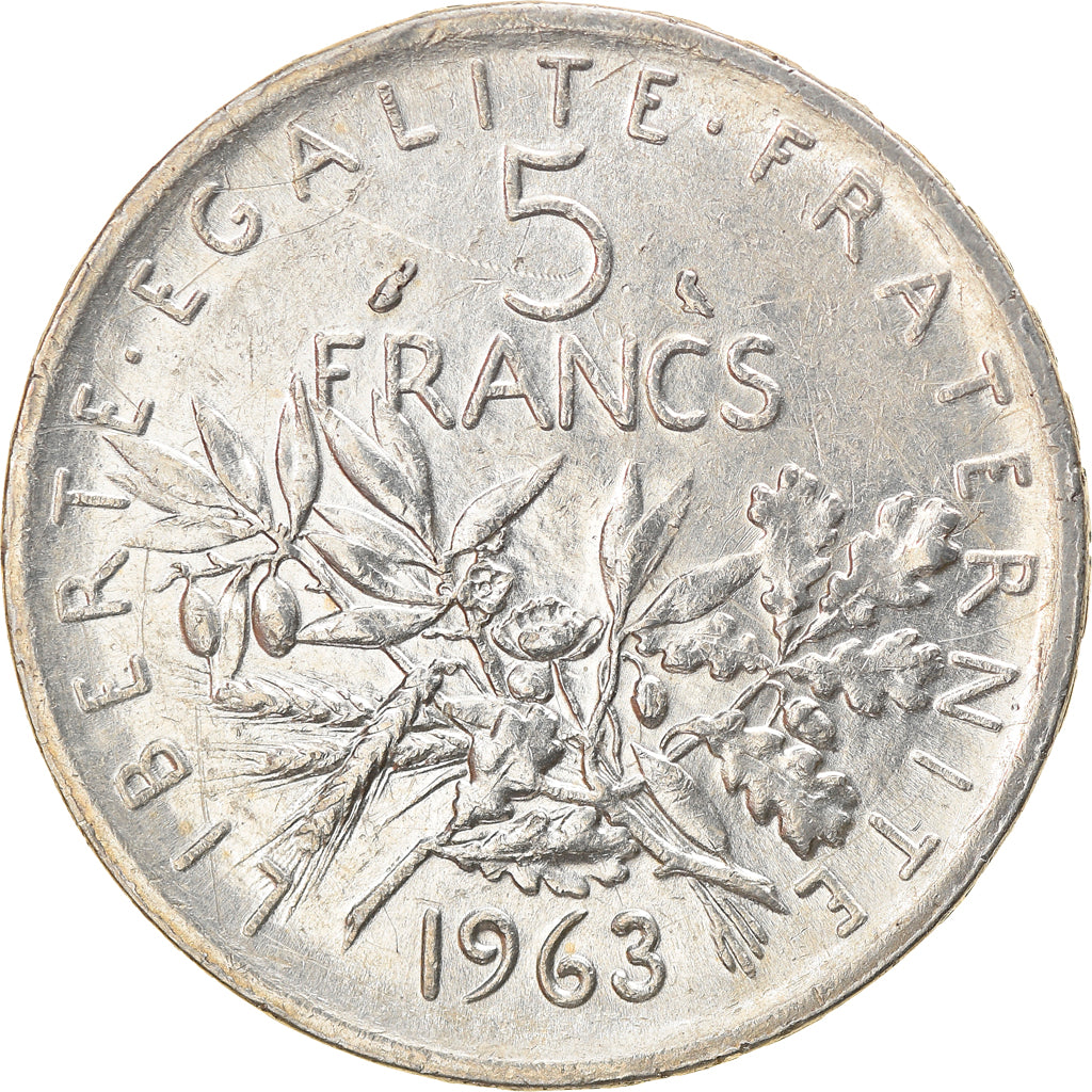 Coin, France, Semeuse, 5 Francs, 1963, Paris, EF(40-45), Silver, KM:926