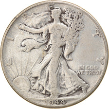 Coin, United States, Walking Liberty Half Dollar, Half Dollar, 1944, U.S. Mint