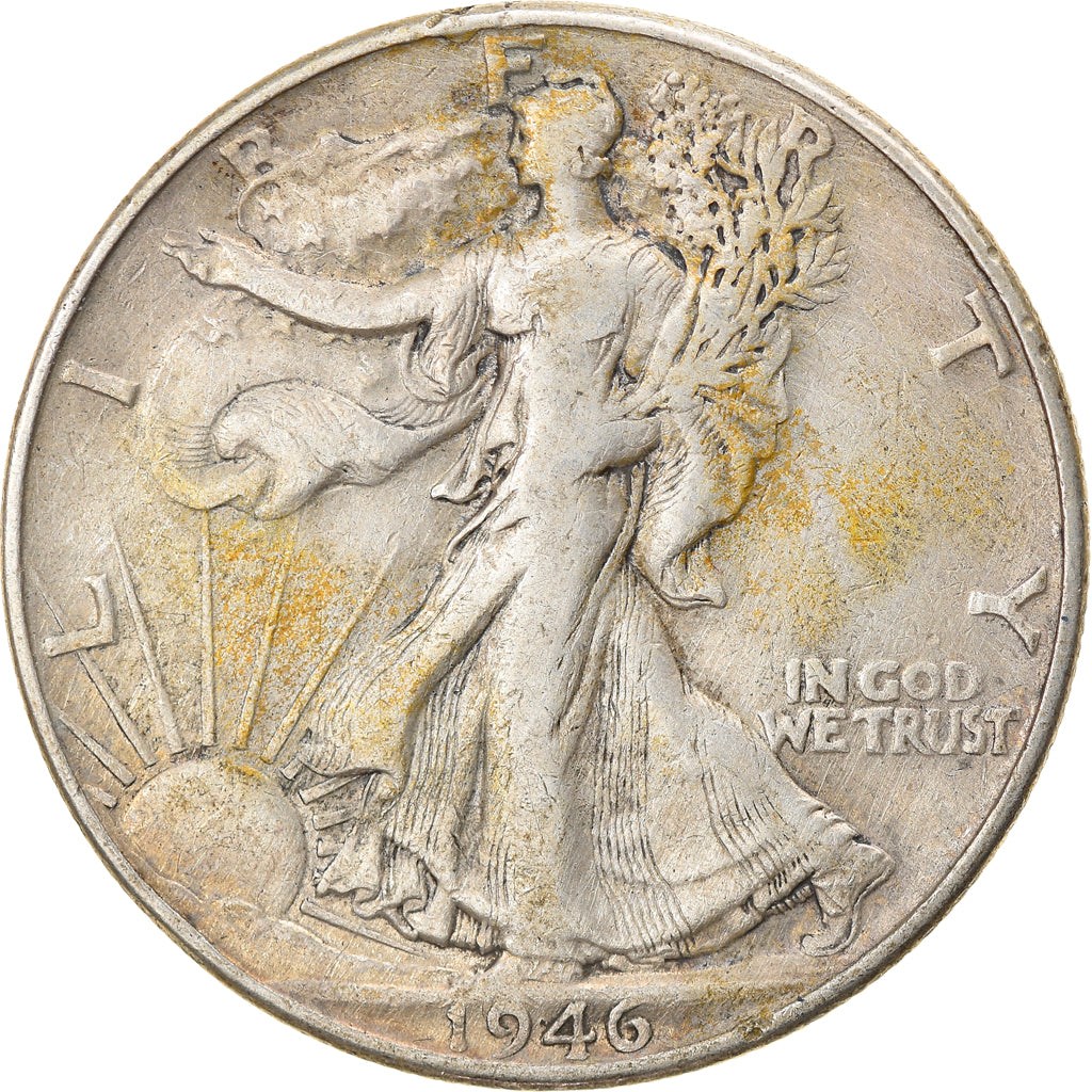Coin, United States, Walking Liberty Half Dollar, Half Dollar, 1946, U.S. Mint