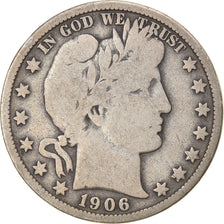Coin, United States, Barber Half Dollar, Half Dollar, 1906, U.S. Mint