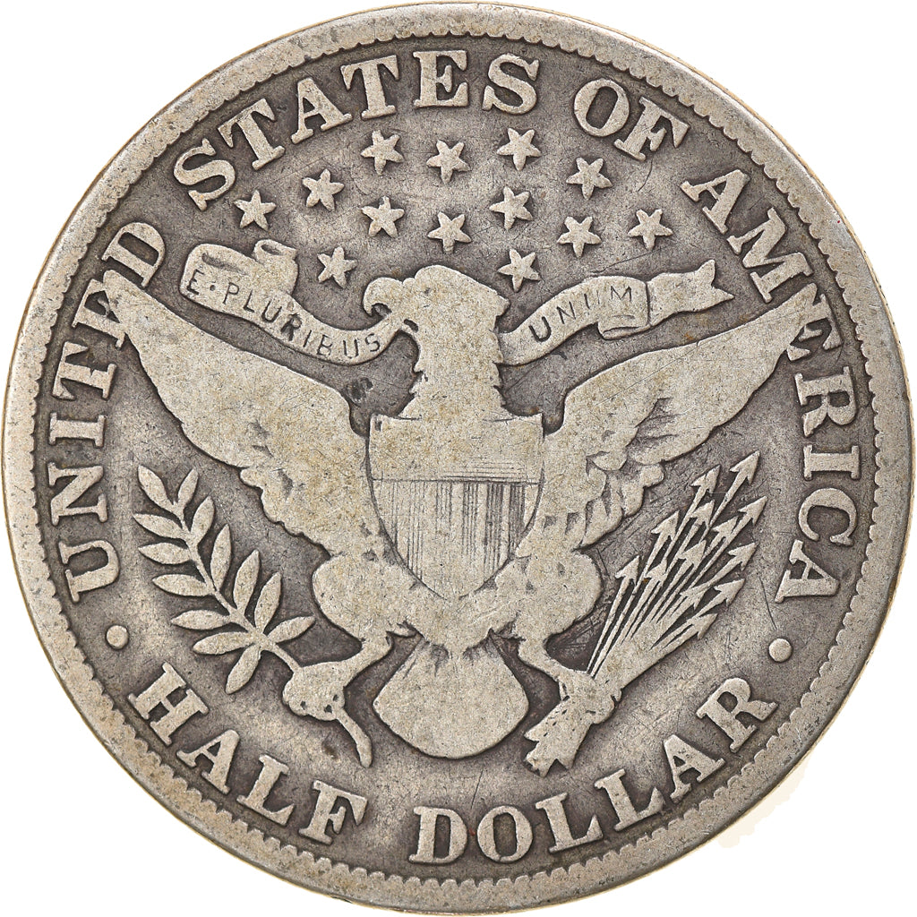 Coin, United States, Barber Half Dollar, Half Dollar, 1906, U.S. Mint